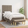 Box spring bed with taupe gray fabric mattress 100x200 cm by vidaXL, Beds and slatted bases - Ref: Foro24-3137137, Price: 421...