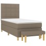 Cama box spring con colchón tela gris taupe 100x200 cm de vidaXL, Camas y somieres - Ref: Foro24-3137137, Precio: 422,90 €, D...