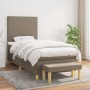 Cama box spring con colchón tela gris taupe 100x200 cm de vidaXL, Camas y somieres - Ref: Foro24-3136977, Precio: 423,92 €, D...