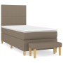 Cama box spring con colchón tela gris taupe 100x200 cm de vidaXL, Camas y somieres - Ref: Foro24-3136977, Precio: 423,92 €, D...