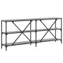 Sonoma gray engineered iron and wood console table 180x30x75cm by vidaXL, Side tables - Ref: Foro24-832856, Price: 82,99 €, D...