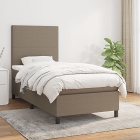 Box spring bed with taupe gray fabric mattress 100x200 cm by vidaXL, Beds and slatted bases - Ref: Foro24-3141597, Price: 379...