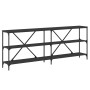 Console table iron and black engineered wood 200x30x75 cm by vidaXL, Side tables - Ref: Foro24-832858, Price: 87,10 €, Discou...