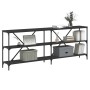 Mesa consola hierro y madera de ingeniería negro 200x30x75 cm de vidaXL, Mesas auxiliares - Ref: Foro24-832858, Precio: 87,99...