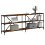 Mesa consola hierro madera ingeniería roble ahumado 200x30x75cm de vidaXL, Mesas auxiliares - Ref: Foro24-832860, Precio: 91,...