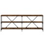 Mesa consola hierro madera ingeniería roble ahumado 200x30x75cm de vidaXL, Mesas auxiliares - Ref: Foro24-832860, Precio: 91,...