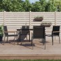 Garden dining set, 5 pieces, black steel and textilene by vidaXL, Garden sets - Ref: Foro24-3187035, Price: 360,83 €, Discoun...