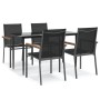 Garden dining set, 5 pieces, black steel and textilene by vidaXL, Garden sets - Ref: Foro24-3187035, Price: 360,83 €, Discoun...