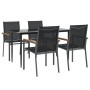 Garden dining set, 5 pieces, black steel and textilene by vidaXL, Garden sets - Ref: Foro24-3187035, Price: 360,83 €, Discoun...