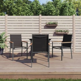 Garten-Essset 5-teilig aus Stahl und schwarzem Textilene von vidaXL, Gartensets - Ref: Foro24-3187034, Preis: 299,99 €, Rabat...