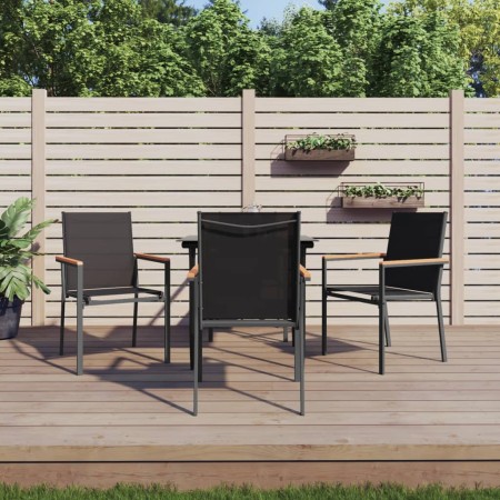 Garden dining set 5 pieces steel and black textilene by vidaXL, Garden sets - Ref: Foro24-3187034, Price: 327,83 €, Discount: %