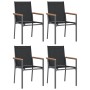 Garden dining set, 5 pieces, black steel and textilene by vidaXL, Garden sets - Ref: Foro24-3187035, Price: 360,83 €, Discoun...