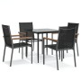 Garden dining set 5 pieces steel and black textilene by vidaXL, Garden sets - Ref: Foro24-3187034, Price: 327,83 €, Discount: %