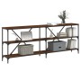 Mesa consola hierro madera ingeniería roble marrón 200x30x75 cm de vidaXL, Mesas auxiliares - Ref: Foro24-832862, Precio: 87,...