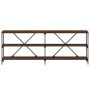 Mesa consola hierro madera ingeniería roble marrón 200x30x75 cm de vidaXL, Mesas auxiliares - Ref: Foro24-832862, Precio: 87,...