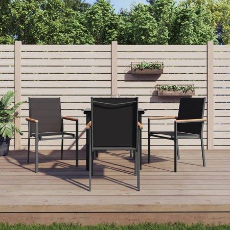 Garden dining set, 5 pieces, black steel and textilene by vidaXL, Garden sets - Ref: Foro24-3187042, Price: 296,09 €, Discoun...