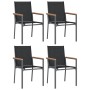 Garden dining set, 5 pieces, black steel and textilene by vidaXL, Garden sets - Ref: Foro24-3187042, Price: 296,09 €, Discoun...