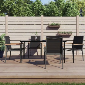 Garden dining set, 5 pieces, black steel and textilene by vidaXL, Garden sets - Ref: Foro24-3187037, Price: 388,14 €, Discoun...