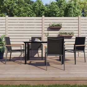 Garden dining set 5 pieces steel and black textilene by vidaXL, Garden sets - Ref: Foro24-3187043, Price: 348,29 €, Discount: %