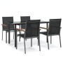 Garden dining set 5 pieces steel and black textilene by vidaXL, Garden sets - Ref: Foro24-3187043, Price: 315,99 €, Discount: %