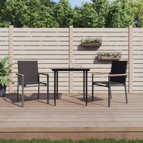 Garten-Essset 3-teilig aus Stahl und schwarzem Textilene von vidaXL, Gartensets - Ref: Foro24-3187033, Preis: 218,65 €, Rabat...