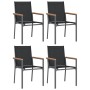 Garden chairs 4 pcs textilene and black steel 55x61.5x90 cm by vidaXL, Garden chairs - Ref: Foro24-3187085, Price: 218,14 €, ...