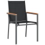 Garden chairs 4 pcs textilene and black steel 55x61.5x90 cm by vidaXL, Garden chairs - Ref: Foro24-3187085, Price: 218,14 €, ...