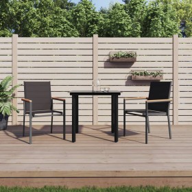 Garten-Essset 3-teilig aus Stahl und schwarzem Textilene von vidaXL, Gartensets - Ref: Foro24-3187041, Preis: 180,99 €, Rabat...