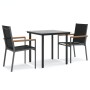 Garden dining set 3 pieces steel and black textilene by vidaXL, Garden sets - Ref: Foro24-3187041, Price: 187,55 €, Discount: %