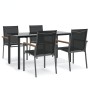 Garden dining set 5 pieces steel and black textilene by vidaXL, Garden sets - Ref: Foro24-3187045, Price: 393,99 €, Discount: %