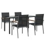 Garden dining set 5 pieces steel and black textilene by vidaXL, Garden sets - Ref: Foro24-3187045, Price: 393,99 €, Discount: %