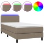 Cama box spring con colchón LED tela gris taupe 100x200 cm de vidaXL, Camas y somieres - Ref: Foro24-3132977, Precio: 334,78 ...