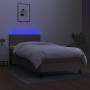 Box spring bed with LED mattress taupe gray fabric 100x200 cm by vidaXL, Beds and slatted bases - Ref: Foro24-3132977, Price:...