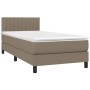 Boxspringbett mit Matratze und LED-Leuchten taupegrauer Stoff 100x200 cm von vidaXL, Betten und Lattenroste - Ref: Foro24-313...