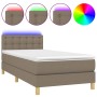 Cama box spring con colchón LED tela gris taupe 100x200 cm de vidaXL, Camas y somieres - Ref: Foro24-3134017, Precio: 350,55 ...