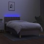 Box spring bed with LED mattress taupe gray fabric 100x200 cm by vidaXL, Beds and slatted bases - Ref: Foro24-3134017, Price:...