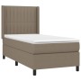 Boxspringbett mit Matratze und LED-Leuchten taupegrauer Stoff 100x200 cm von vidaXL, Betten und Lattenroste - Ref: Foro24-313...