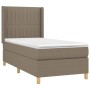 Box spring bed with mattress and LED lights taupe gray fabric 100x200 cm by vidaXL, Beds and slatted bases - Ref: Foro24-3139...