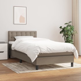 Cama box spring con colchón tela gris taupe 100x200 cm de vidaXL, Camas y somieres - Ref: Foro24-3140357, Precio: 334,13 €, D...