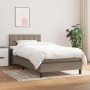 Box spring bed with taupe gray fabric mattress 100x200 cm by vidaXL, Beds and slatted bases - Ref: Foro24-3140357, Price: 334...