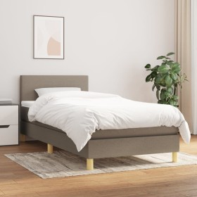 Cama box spring con colchón tela gris taupe 100x200 cm de vidaXL, Camas y somieres - Ref: Foro24-3140437, Precio: 334,36 €, D...