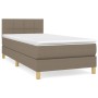 Cama box spring con colchón tela gris taupe 100x200 cm de vidaXL, Camas y somieres - Ref: Foro24-3140597, Precio: 331,83 €, D...