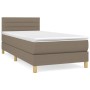 Cama box spring con colchón tela gris taupe 100x200 cm de vidaXL, Camas y somieres - Ref: Foro24-3140677, Precio: 334,99 €, D...