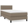 Cama box spring con colchón tela gris taupe 100x200 cm de vidaXL, Camas y somieres - Ref: Foro24-3140117, Precio: 325,64 €, D...