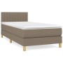 Box spring bed with taupe gray fabric mattress 100x200 cm by vidaXL, Beds and slatted bases - Ref: Foro24-3140757, Price: 338...