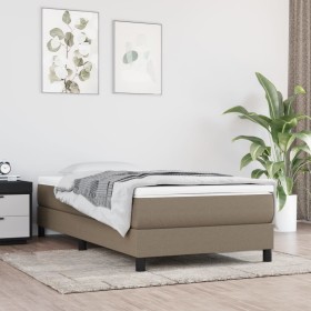 Cama box spring con colchón tela gris taupe 100x200 cm de vidaXL, Camas y somieres - Ref: Foro24-3144057, Precio: 291,97 €, D...