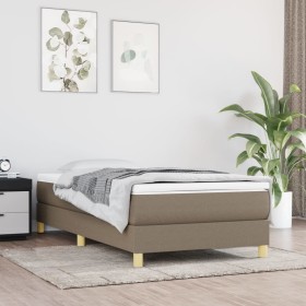 Box spring bed with taupe gray fabric mattress 100x200 cm by vidaXL, Beds and slatted bases - Ref: Foro24-3144155, Price: 300...