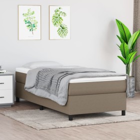 Box spring bed with taupe gray fabric mattress 100x200 cm by vidaXL, Beds and slatted bases - Ref: Foro24-3144403, Price: 321...