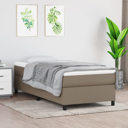 Cama box spring con colchón tela gris taupe 100x200 cm de vidaXL, Camas y somieres - Ref: Foro24-3144403, Precio: 316,66 €, D...