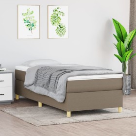 Box spring bed with taupe gray fabric mattress 100x200 cm by vidaXL, Beds and slatted bases - Ref: Foro24-3144502, Price: 324...